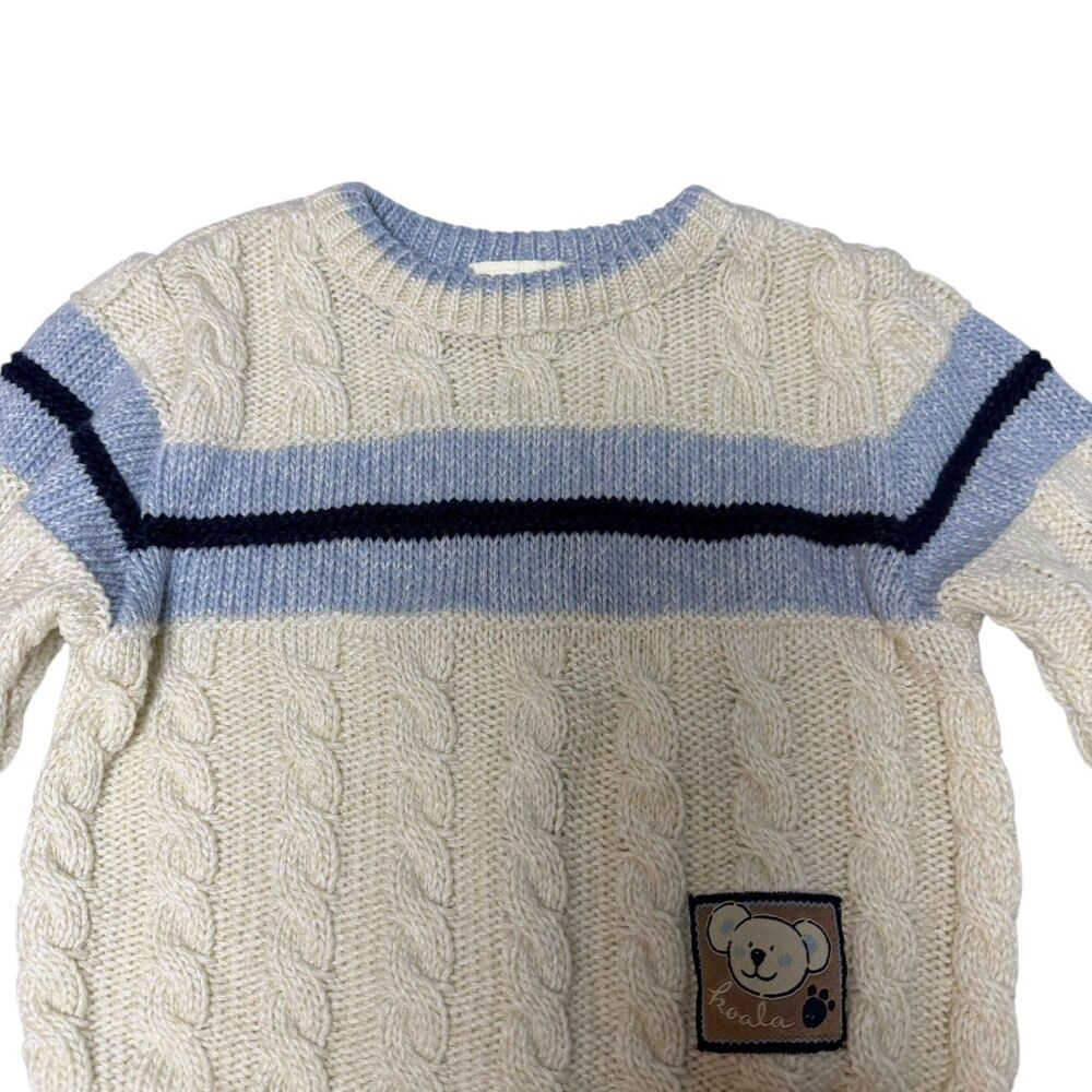 B.T. Kids Boys Sweater Cream Blue Size 18 M - Picture 2 of 5